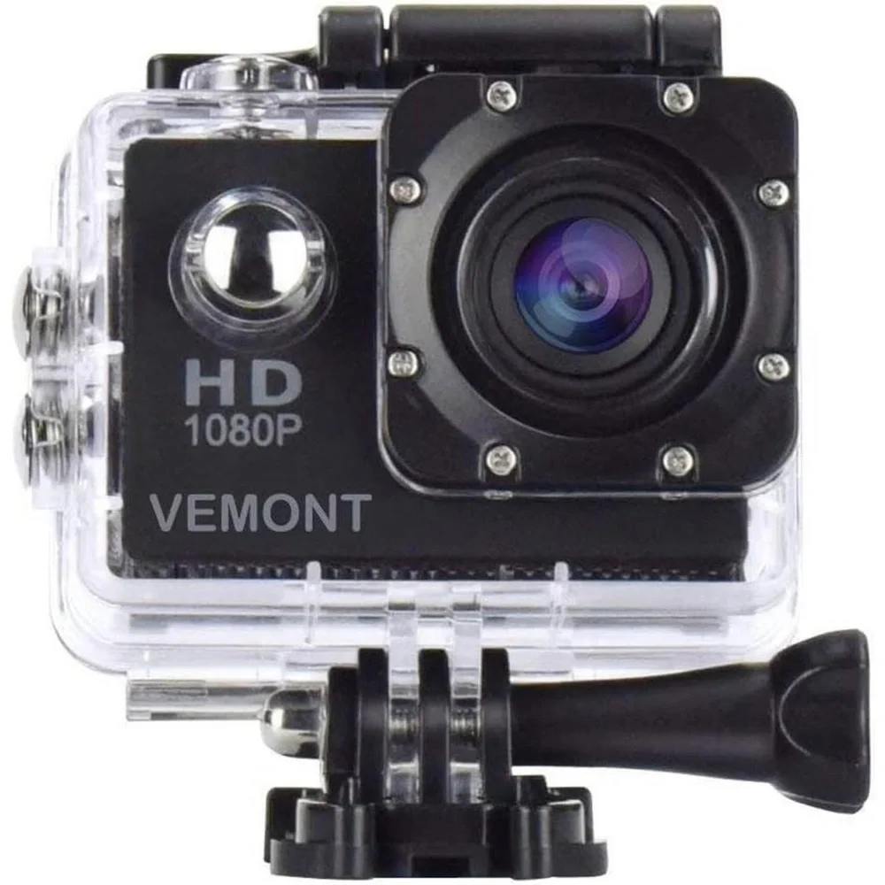 NWT!VEMONT Action Camera, 1080P 12MP Sports Camera Full HD 2.0Inch Action Cam30m